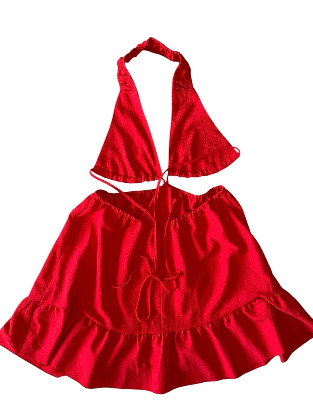 SHEIN Vibrant Red Textured Dress